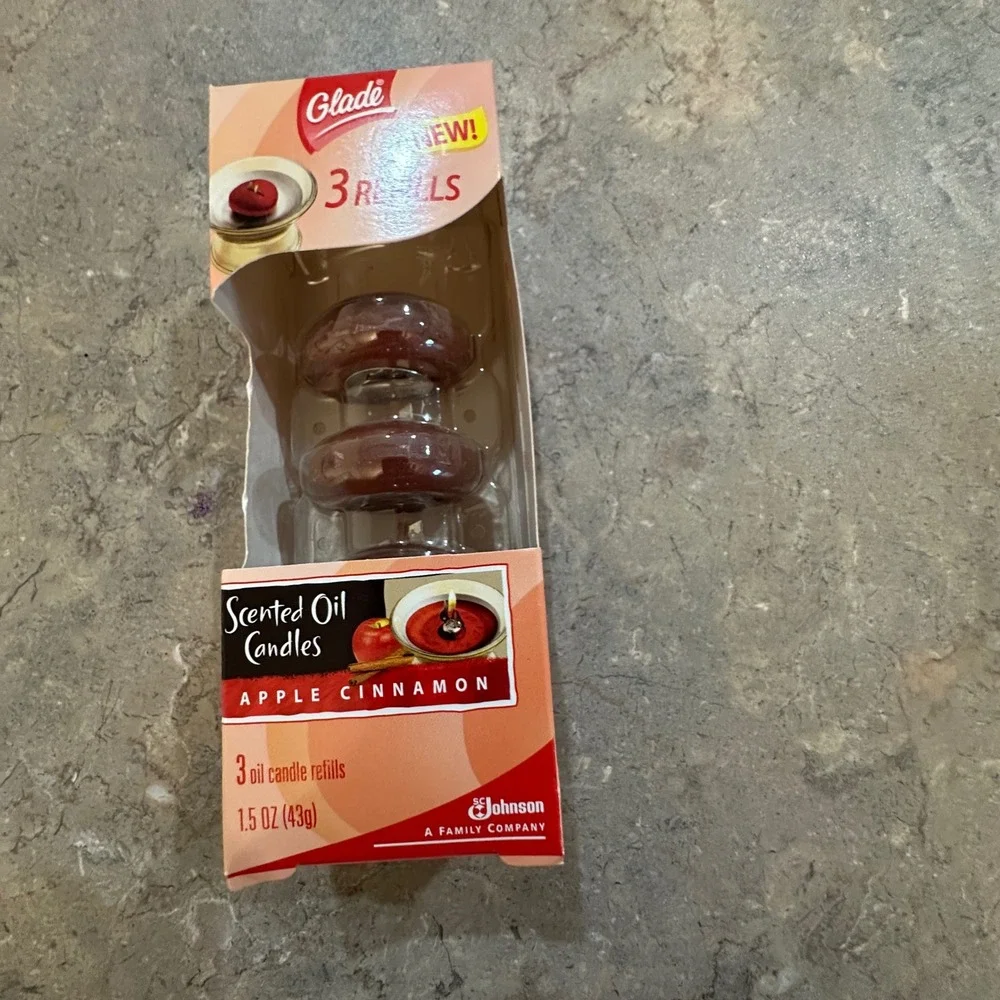 Glade Scented Oil Candle Refills Apple Cinnamon 3 Count 1.5oz Pack NEW